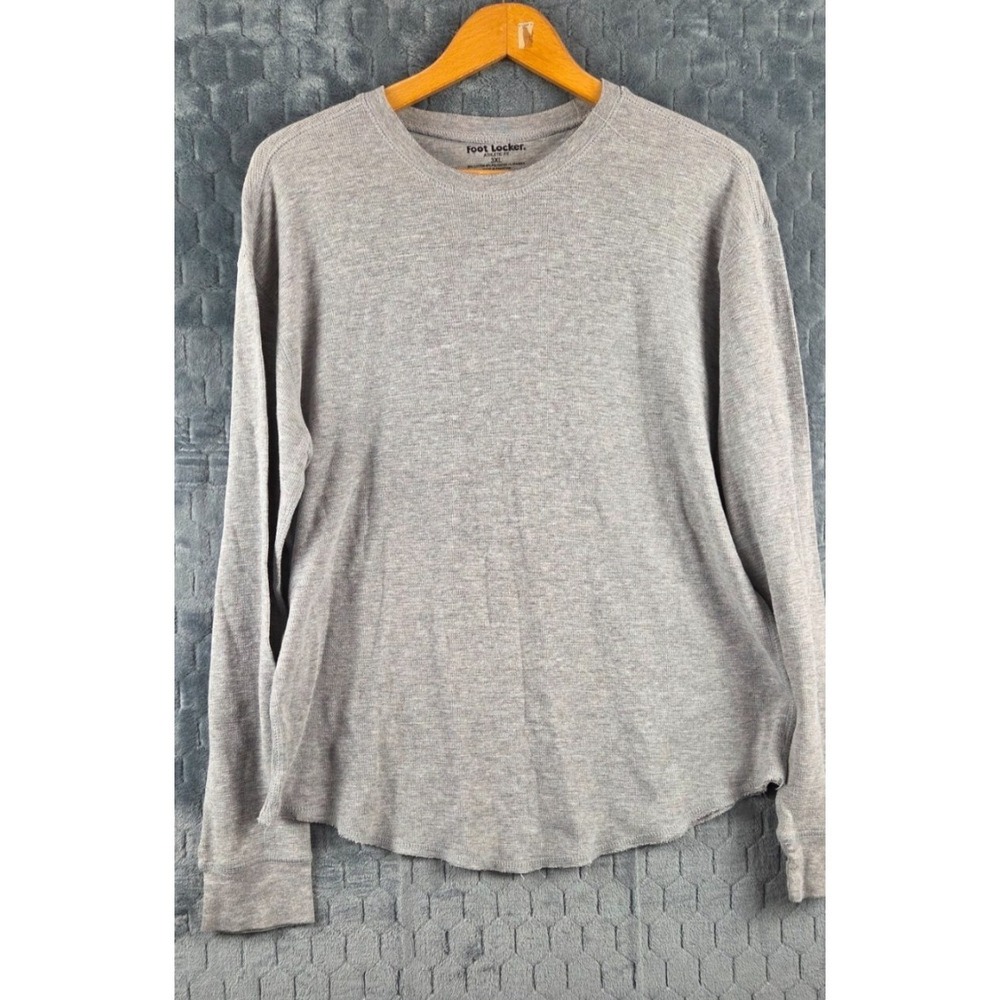 Foot Locker Athletic Fit Knit Shirt Men's 3XL Long Sleeve Heather Gray Crew Neck